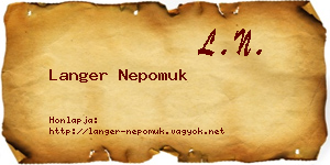 Langer Nepomuk névjegykártya